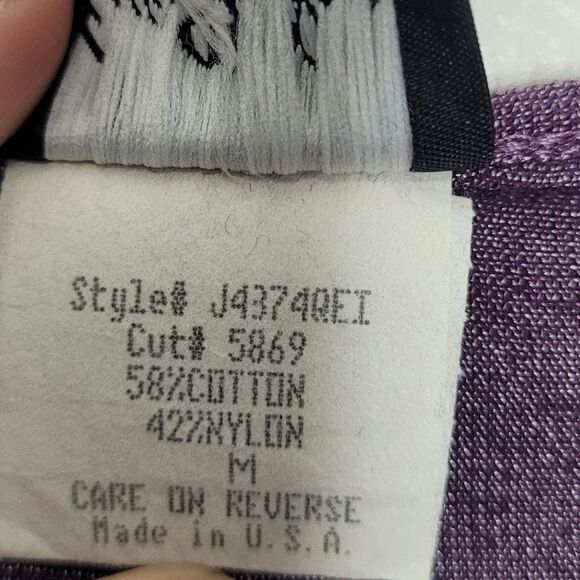 Y2k Eye Shadow purple black dark grunge boho witchy ling sleeve top size M - Picture 5 of 7